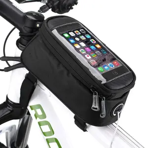 Wasserdichte Fahrrad Telefon halter Gürtel tasche Reit tasche PVC PU Leder Lenker Oberrohr Fahrrad tasche