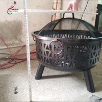 Penjualan terlaris lubang api baja hitam pembakar kayu bakar arang Brazier berkemah untuk taman luar ruangan