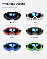 Lunettes de moto avec verres miroir, coupe-vent, anti-poussière, pour scooter, VTT, lunettes de protection