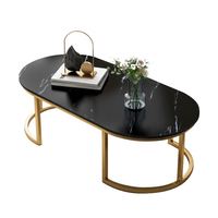 Table basse moderne en bois peint noir pour salon