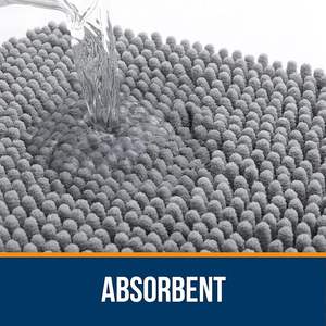 שטיחי רחצה אפורים אפור סופג רך נוסף גיבוי גומי מכונת כביסה מהירה - Product Image 6