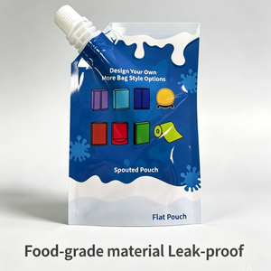 ถุงบรรจุภัณฑ์เครื่องดื่มนมแบบมีพวยกา  วัสดุเคลือบ BOPP+VMPET+PE เกรดอาหาร  ออกแบบได้ตามต้องการ ขนาด 100-250 มล. - Product Image 2