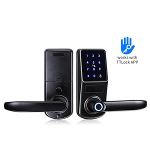Cerraduras Electronica tanpa kunci otomatis WIFI APP Digital cerdas biometrik sidik jari cetak kunci pintu untuk Alexa Google rumah - Product Image 2