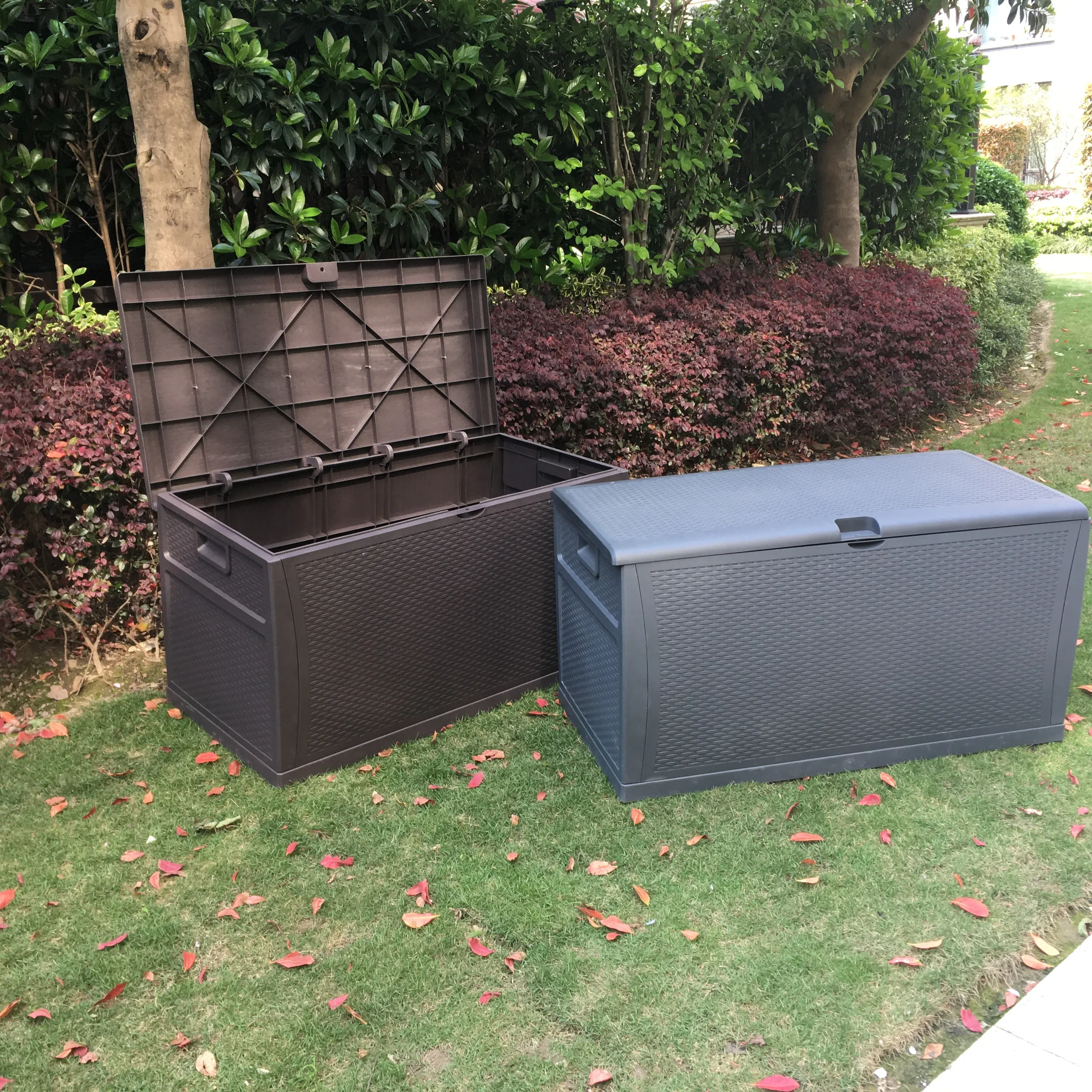 Storage Box Resin Plastic Polypropylene Rattan Style Home Use Indoor Outdoor 450L Storage Boxes & Bins Injection Multifunction