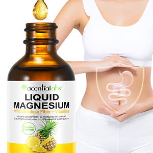 Acentiallabs High Absorption Magnesium Liquid Drops with Cellulose Fiber,<strong>Bromelain</strong>, Vitamin Liquid Magnesium Pineapple Flavor - Product Image 2