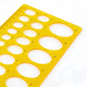 ชุดเครื่องมือวัดคณิตศาสตร์สำหรับนักเรียน ทำจากพลาสติก พร้อมไม้บรรทัดวงกลม แม่แบบวงกลม อุปกรณ์วัดมุมโค้งมนเพื่อความปลอดภัย - Product Image 5