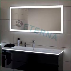 Su misura rettangolo a lunghezza intera LED illuminata specchio per il trucco da parete moderno specchio per la camera da letto soluzione di progettazione grafica - Product Image 4