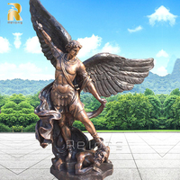 Sculpture catholique religieuse grandeur nature de haute qualité Statue d'archange St Michael en bronze