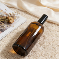 Flacons pulvérisateurs cylindriques Sheenland en verre ambré vides et durables avec bouchon atomiseur 30ml-200ml, col vissé, pour sérum de soin à brume fine
