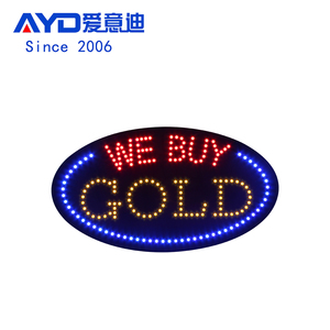 15x27 Inches Bright LED Open Sign Electronic Lighted LED DOT Signs for WE BUY GOLD, On/Off/Flashing Modes