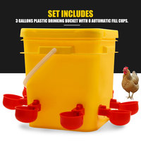 Abreuvoirs Automatiques en Plastique de 10 L pour Poulets avec Seau, Distributeur d'Eau Automatique