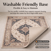 Tapis de sol ChamXue, style persan rétro, tapis de couloir en peluche, fausse fourrure de cachemire, antidérapant, pour chambre à coucher, lavable en machine