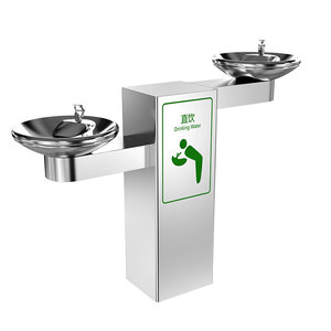 <span class=keywords><strong>Fontaine</strong></span> à eau froide publique extérieure à 2 becs, station d'eau potable directe, boîtier en acier inoxydable, alimentation électrique, <span class=keywords><strong>5L</strong></span>, eau froide - Product Image 1