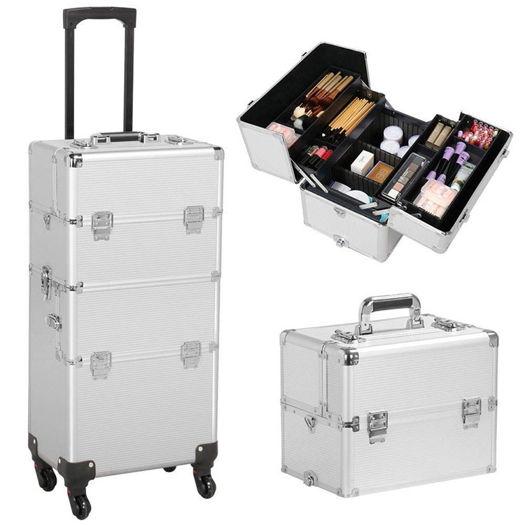 2 in 1 silver trolley case