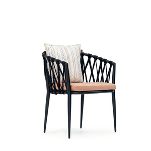 Black Aluminum Frame <b>Rocking</b> Garden <b>Chair</b> with Cushioned Seat-Outdoor Patio Furniture - Product Image 1