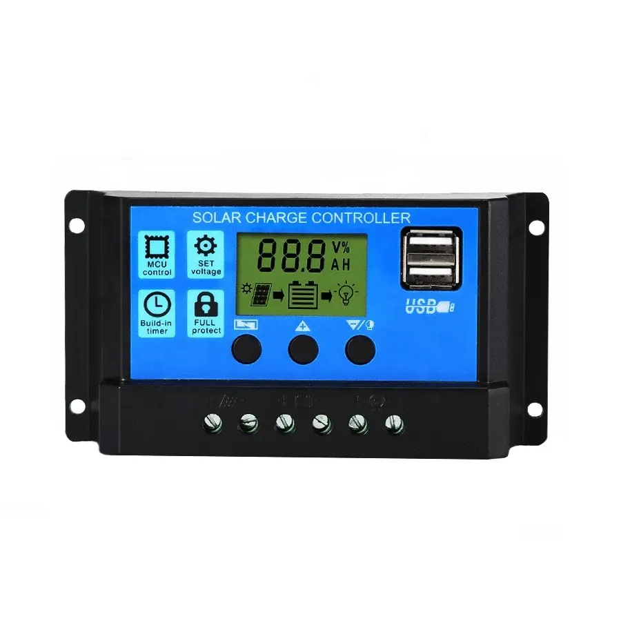 10A 20A 30A USB Solar Charge Controller Panel Battery Regulator Intelligent 12V 24V