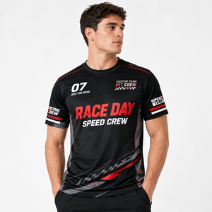 Camiseta gráfica de carreras para hombre, camiseta de deportes de motor con estampado de bandera a cuadros, ropa informal de calle, camiseta para el día de la carrera - Product Image 4