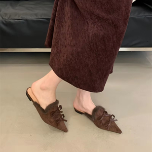 2024 New Women's Flat Pointed Boat <b>Shoes</b> Slippers Breathable and Fashion Trend for Spring Summer Autumn Seasons Solid Color - Product Image 4