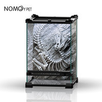 Terrarium en verre pour reptiles, panneau de fond 3D au design spécial, aspect naturel réaliste avec durabilité longue durée, plusieurs tailles