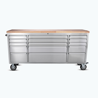 Boîte à outils mobile de style européen RW OEM, établi de garage, armoire à outils combinée pour atelier, 15 tiroirs, acier SPCC, 300 kg