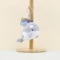 Pendentif Orca en Peluche Faite Main au Crochet, Rembourrée en Coton PP, Poupée Douce, Porte-clés Kawaii Innovant pour Fêtes