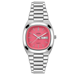 Montre élégante pour femme, montre à quartz étanche en acier massif de haute qualité, double calendrier ovale, niche - Product Image 1