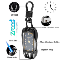 Zroog – Nouveau design – Briquet électronique en métal rechargeable par USB, écologique, au butane, personnalisé, porte-clés LED pour voiture, extérieur