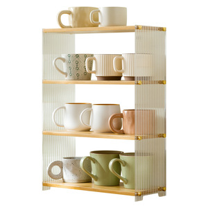 Acrylic Cup Storage Rack 4 Layers Desktop Organizer Dustproof Display Shelf for Tea Water Cups - Product Image 5