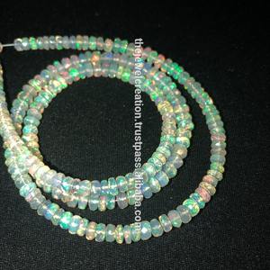 โอปอลเอธิโอเปียสีขาวธรรมชาติขนาด 3 มม. 5 มม. รูปทรงรอนเดลล์เจียระไน ลูกปัดพลอยหลวมแบบร้อยเป็นสาย ได้รับการรับรองจาก IGI สำหรับทำเครื่องประดับ - Product Image 1