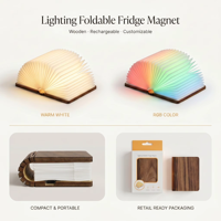 Lampe pliable sans fil personnalisée de la collection Dubaï, format mini, aimant de réfrigérateur, 300 mAh, lumière chaude RGB, pour musées et magasins