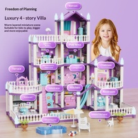 Maisonnette en plastique DIY transfrontalière pour l'assemblage de château de princesse et de villa de jouets