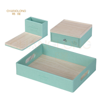 Plateau de service ovale en cuir PU imperméable de qualité supérieure pour hôtel, organisateur de chambre, fournitures pour chambre d'hôtes, logo personnalisé OEM, prix de gros