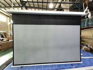 Écran de projection <span class=keywords><strong>motorisé</strong></span> à cordon de tirage pour plafond, 92 pouces, 16:9, blanc mat de haute qualité, avec télécommande <span class=keywords><strong>et</strong></span> fonction de descente. - Product Image 2