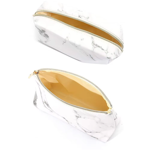 customizable makeup pouch Large Capacity Waterproof Leather Travel Organizer Women Zipper Toiletry <b>Box</b> Cosmetic Storage Bag - Product Image 2