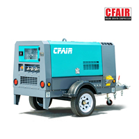 Compresseur d'air à moteur CFAIR 7 BAR 185 CFM pour mobile de sablage pour marteau-piqueur sablage Construction style aviateur