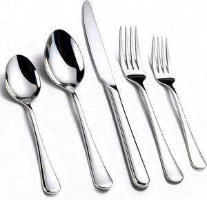 Bulk High Quality Knife Spoon Fork Flatware Sets Thickened Premium Silverware Luxury 304 Stainless Steel Cutlery Set for Wedding - Product Image 1