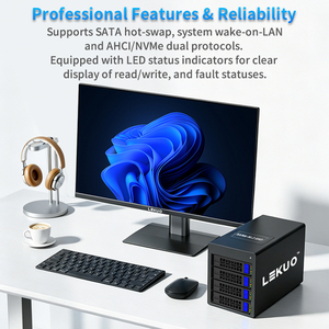 Station d'accueil hybride USB4 40 Gbit/s à 5 baies compatible Thunderbolt 3/4/5 avec boîtier NVMe M.2 x1 + <span class=keywords><strong>SATA</strong></span> x4 pour sauvegarde Mac/PC - Product Image 2