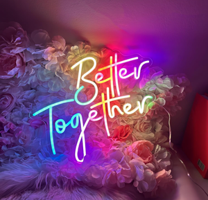 Letras Flexibles LED de Neón Personalizadas con la Frase 'Better <span class=keywords><strong>Together</strong></span>' para Bodas, Fiestas, Decoración de Tiendas y Oficinas, con Enchufe de Transformadores - Product Image 2