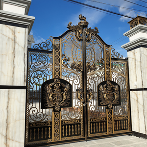 Clôtures décoratives de luxe en fer forgé galvanisé de qualité supérieure, portails d'allée, embouts de poteaux, quincaillerie, modélisation 3D pour jardin - Product Image 3