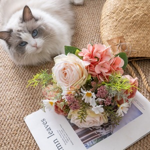 Ramo de Rosas Artificiales Yunshui, Tela Plástica Tejida, Decoración para Bodas y Hogar CF01443 - Product Image 1