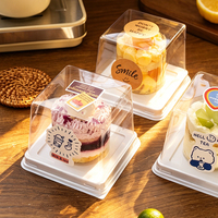Boîte d'emballage en plastique transparente pour dessert au tiramisu, mousse carrée de 2 pouces