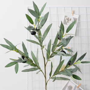 Branche d'olivier artificielle Laixing avec fruits, 29 cm, en plastique, décoration intérieure, plante verte - Product Image 1