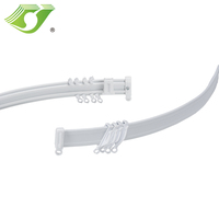 Rail de rideau de plafond rond flexible en Pvc, rail de rideau en plastique pour montage au plafond