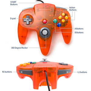 Retro N64 Wired Remote <strong>Joystick</strong> Gamepad <strong>Controller</strong> Compatible <strong>with</strong> N64 Video Game System Console - Product Image 6