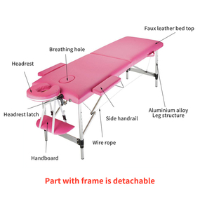 Lit <span class=keywords><strong>de</strong></span> <span class=keywords><strong>massage</strong></span> spa pliable moderne pour 2 personnes, réglable, capacité maximale 225 kg, en cuir PU, cadre en aluminium, rembourrage en éponge, certifié CE, pour salon - Product Image 3
