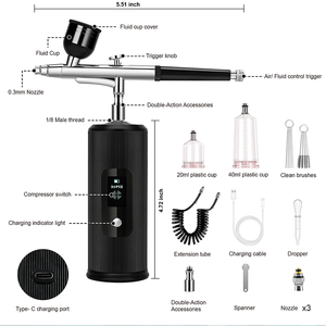 Aérographe 5 en 1 <span class=keywords><strong>pour</strong></span> maquillage, machine à ongles, kit <span class=keywords><strong>de</strong></span> brosse à air <span class=keywords><strong>pour</strong></span> <span class=keywords><strong>cheveux</strong></span>, pistolet <span class=keywords><strong>de</strong></span> <span class=keywords><strong>peinture</strong></span>, pulvérisation, décoration <span class=keywords><strong>de</strong></span> gâteaux - Product Image 6