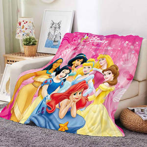 Moins cher en gros de haute qualité dessin animé princesse bébé fille jeter couverture petit quantité minimale de commande personnalisé polaire flanelle couvertures - Product Image 1