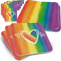 Arc-en-ciel 6 pièces LGBTQ tapis de bière accessoires fierté tapis de bière fierté drapeau sous-verres pour lunettes décor