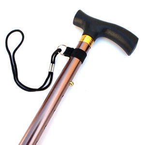 Canne pliante en alliage d'aluminium épaissi avec embout en caoutchouc, bâton de marche télescopique réglable pour personnes âgées, antidérapant pour la randonnée - Product Image 1