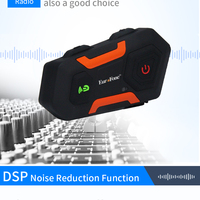 Intercom de groupe multi-utilisateurs Eurofone V3Plus |   Casque de moto en plastique étanche IP67 avec batterie 650mAh et portée de 1200m